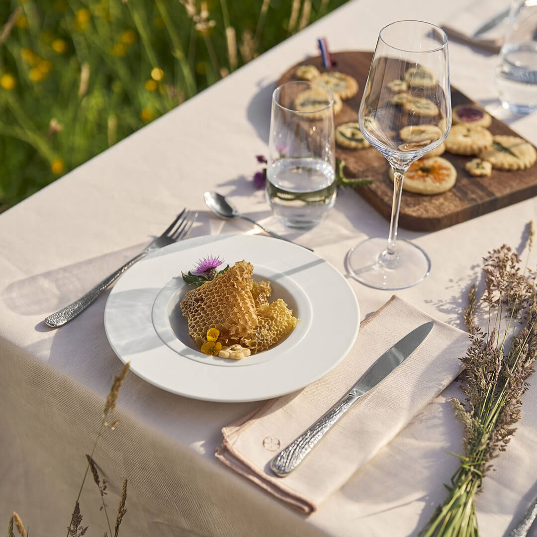 NUANCES COTON & LIN BROWN Rectangular tablecloth 180 x 250 cm