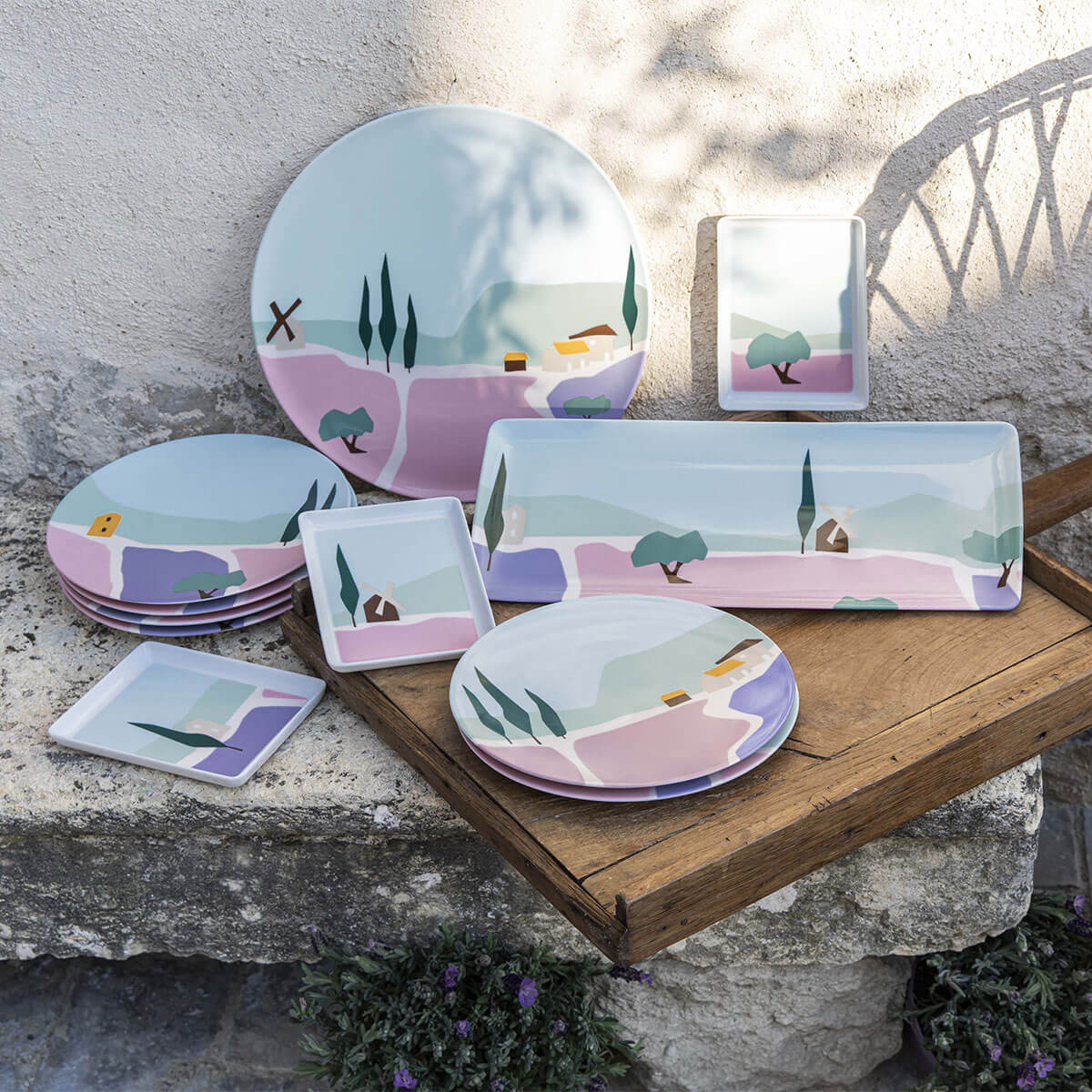 DESTINATION SUD Set of 6 dessert plates 23 cm