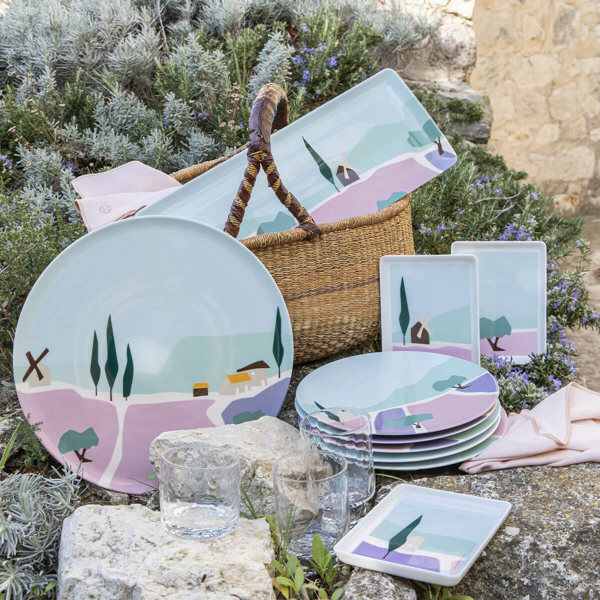 DESTINATION SUD Set of 6 dessert plates 23 cm